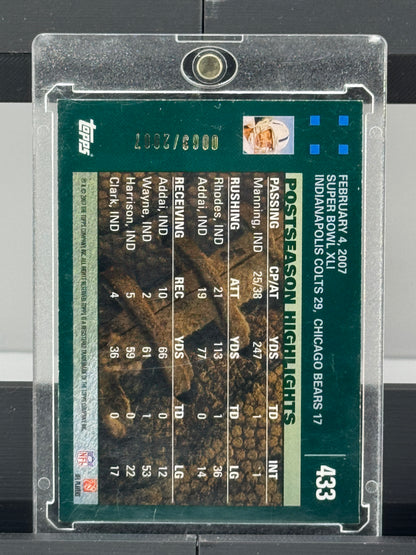 2007 Topps #433 Peyton Manning Postseason Highlights 63/2007 Indianapolis Colts
