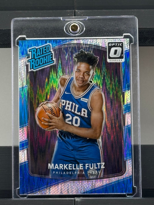 2017-18 Donruss Optic #200 Markelle Fultz Blue Shock Rated Rookie Philadelphia 76ers