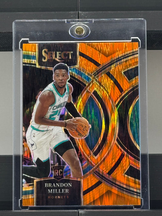 2023-24 Select #130 Brandon Miller Premier Orange Shock RC Charlotte Hornets