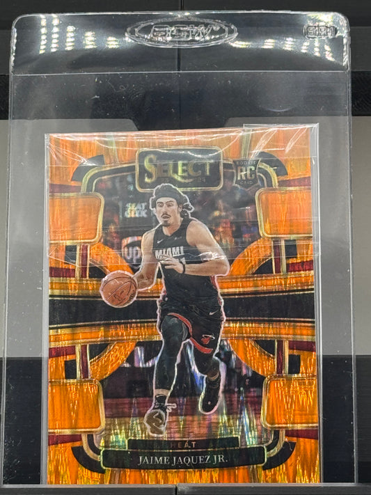 2023-24 Select #100 Jaime Jaquez Jr. Concourse Orange Flash Prizm RC Miami Heat