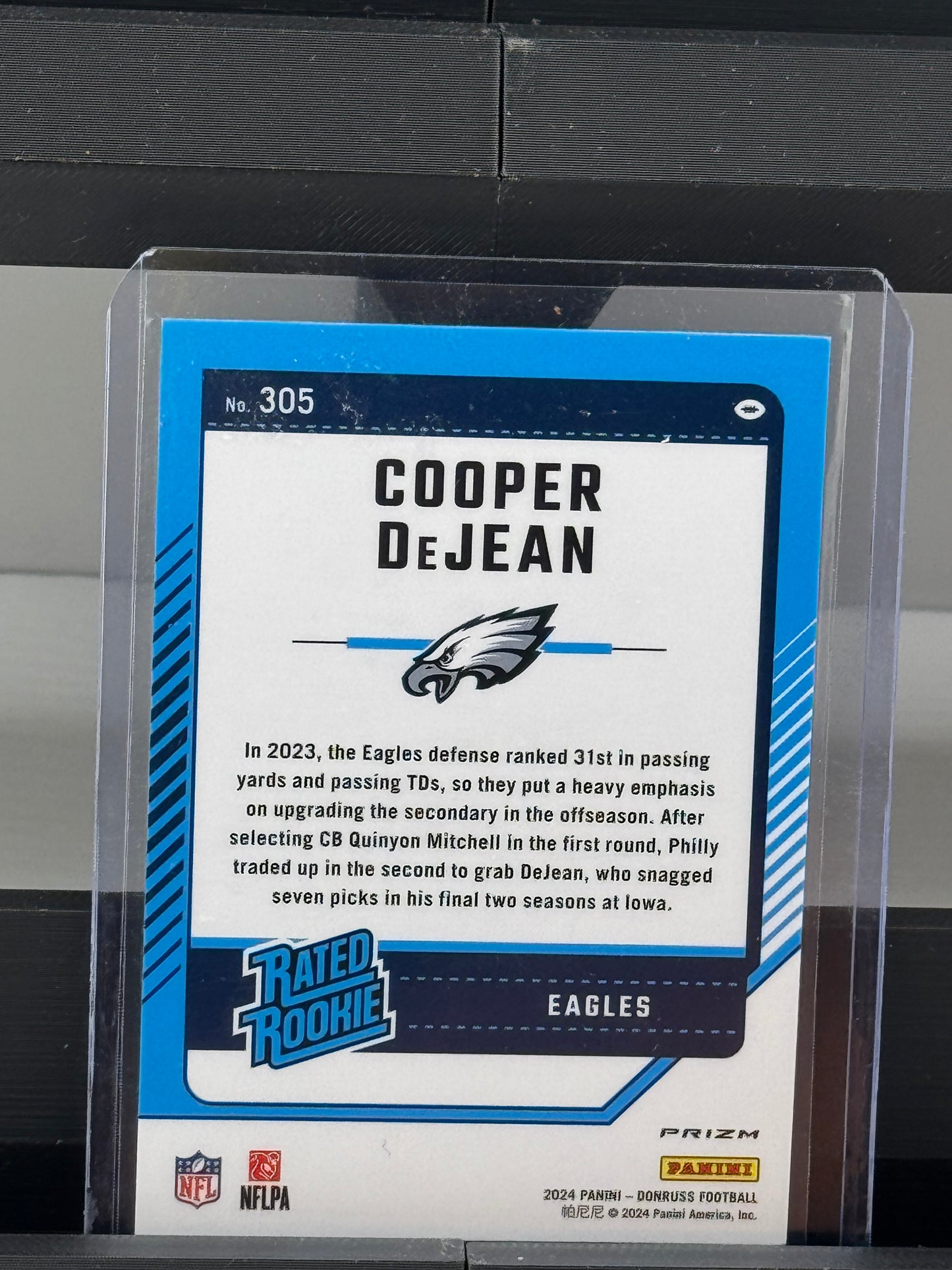 2024 Donruss #305 Cooper DeJean Optic Preview Pink Prizm RC Philadelphia Eagles