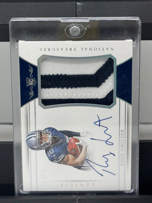 2017 National Treasures #201 Ryan Switzer Rookie Patch Auto RPA 25/25 BOOKEND!! Dallas Cowboys