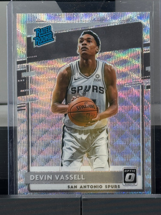 2020-21 Donruss Optic #161 Devin Vassel Silver Wave Prizm RC San Antonio Spurs