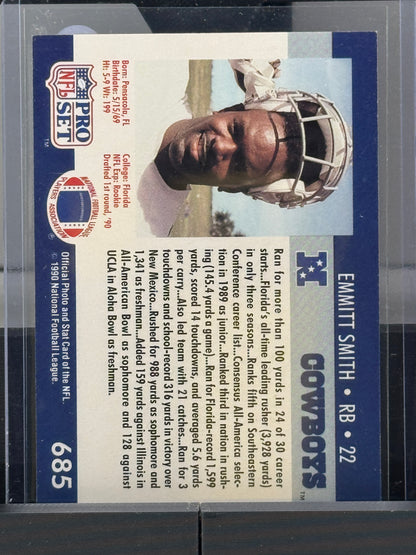 1990 NFL Pro Set #685 Emmitt Smith RC Dallas Cowboys