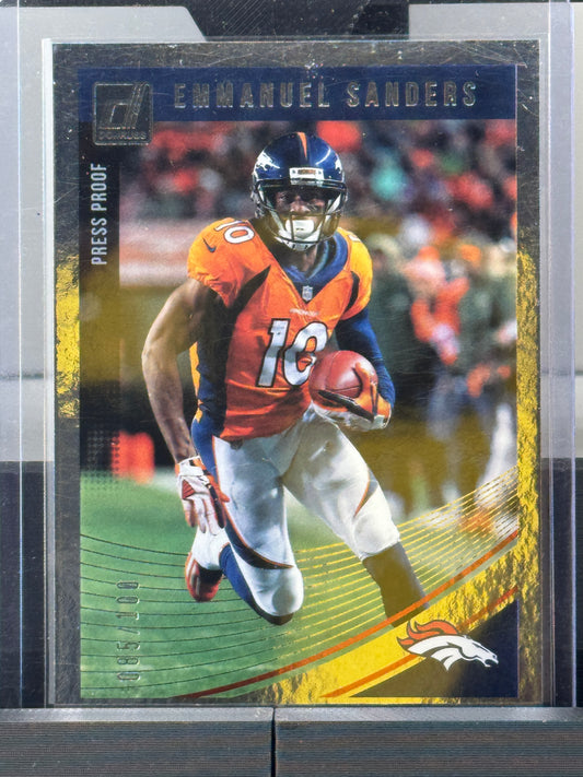 2018 Donruss #88 Emmanuel Sanders Press Proof 85/100 Denver Broncos