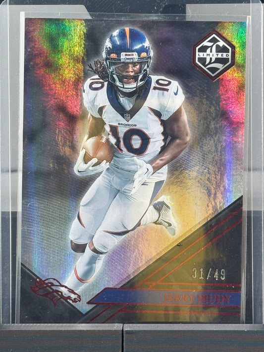 2022 Panini Limited #35 Jerry Jeudy Spotlight Red 31/49 Denver Broncos