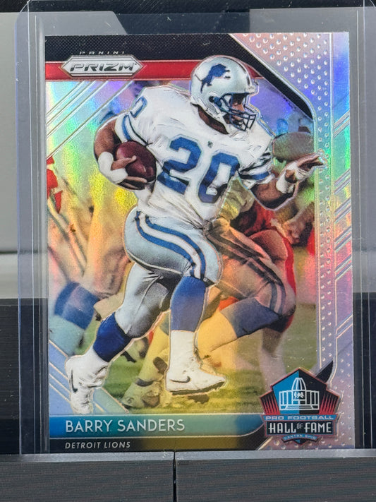 2018 Prizm #HOF-20 Barry Sanders Silver Prizm Detroit Lions