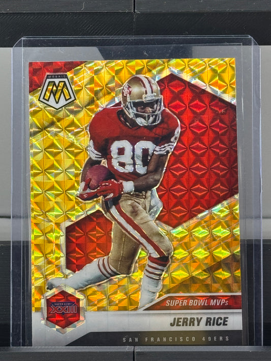 2021 Mosaic #295 Jerry Rice Reactive Yellow Mosaic Prizm San Francisco 49ers
