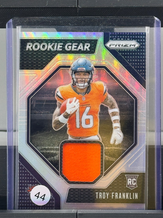 2024 Prizm #RG-TFN Troy Franklin Rookie Gear Silver RC Denver Broncos