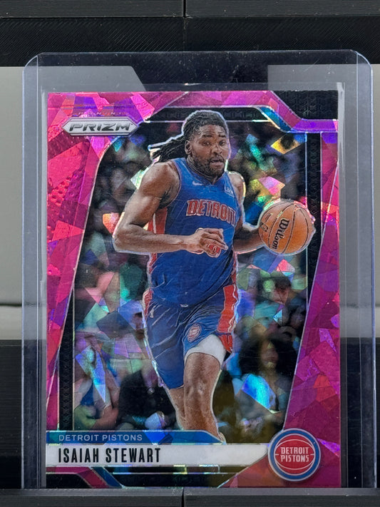2024-25 Prizm #106 Isaiah Stewart Pink Cracked Ice Prizm Detroit Pistons