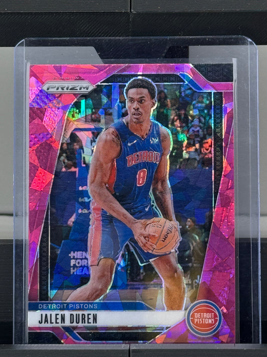 2024-25 Prizm #20 Jalen Duren Pink Cracked Ice Prizm Detroit Pistons