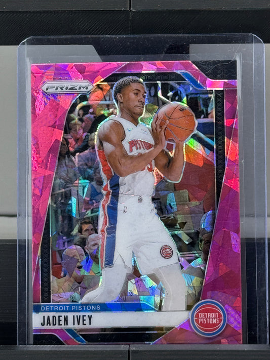 2024-25 Prizm #194 Jaden Ivey Pink Cracked Ice Prizm Detroit Pistons