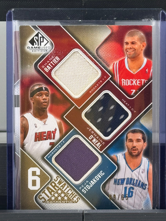 2009-2010 Upper Deck SP Game Used Edition Star Swatches Shane Battier / Jermaine Oneal / Peja Stojakovic / Tyson Chandler / Andrei Kirilenko / Zach Randolph 9/65