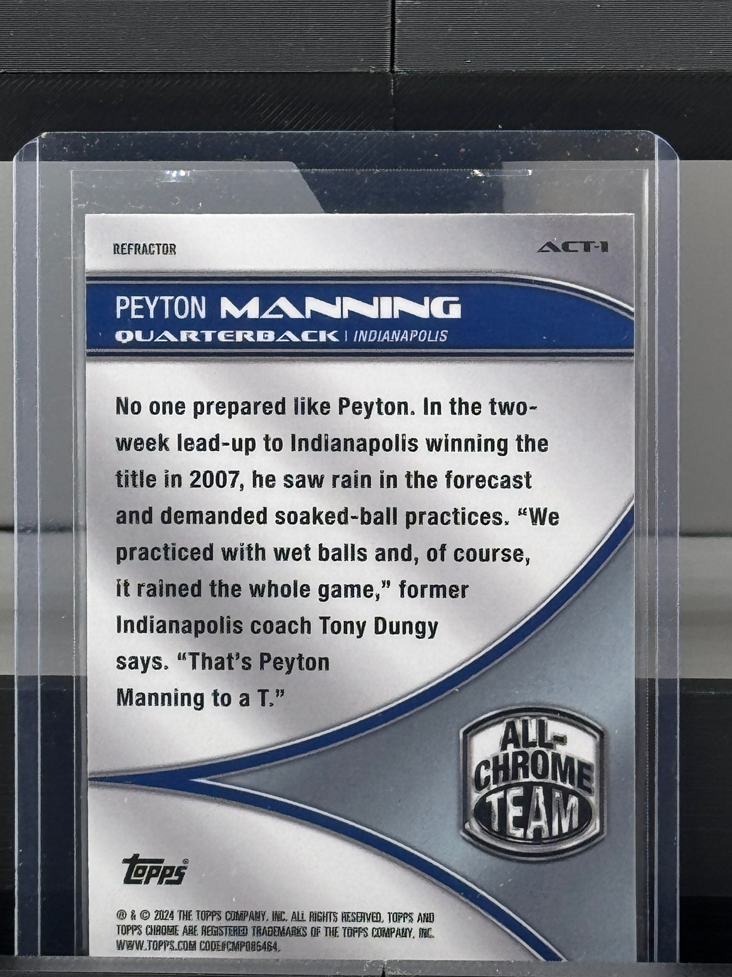 2024 Topps Chrome #ACT-1 Peyton Manning All Chrome Team Silver Refractor Indianapolis Colts