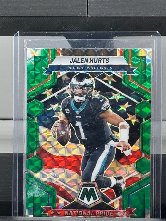 2023 Mosaic #252 Jalen Hurts National Pride Green Mosaic Prizm Philadelphia Eagles