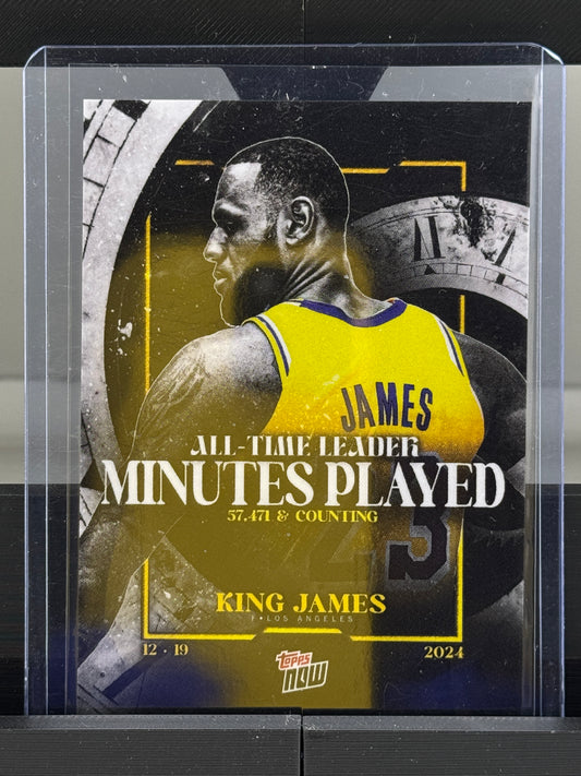 2024-25 Topps Now #10 Lebron James All-Time Leading Minutes Played Los Angeles Lakers