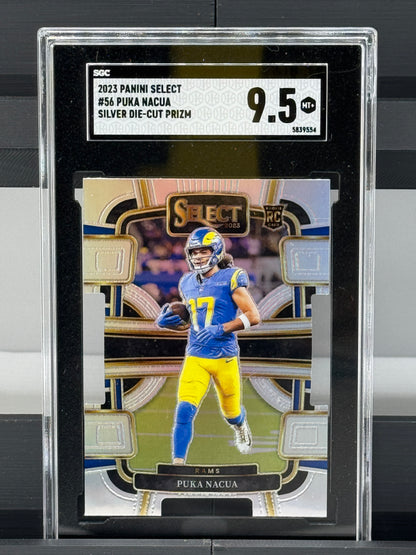 2023 Select #56 Puka Nacua Silver Die-Cut Prizm RC SGC 9.5 Los Angeles Rams