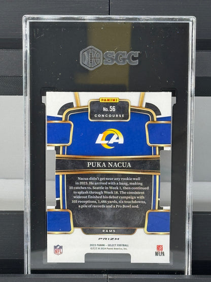 2023 Select #56 Puka Nacua Silver Die-Cut Prizm RC SGC 9.5 Los Angeles Rams
