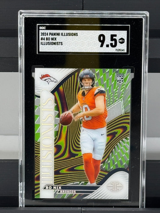 2024 Panini Illusions #4 Bo Nix Illusionists RC SGC 9.5 Denver Broncos