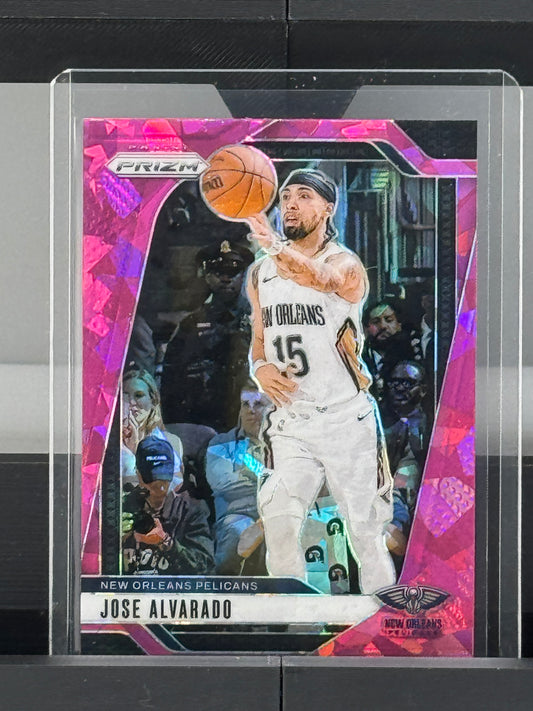 2024-25 Prizm Monopoly #167 Jose Alvarado Pink Cracked Ice Priam New Orleans Pelicans