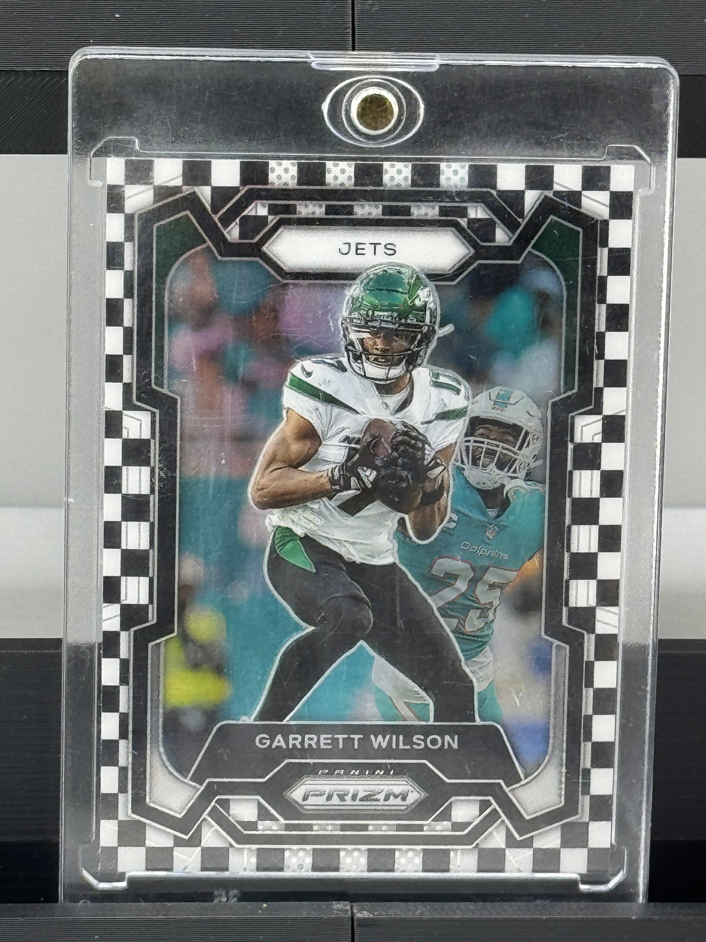 2023 Panini Prizm #233 Garrett Wilson White Black Checkerboard Prizm New York Jets (Copy)