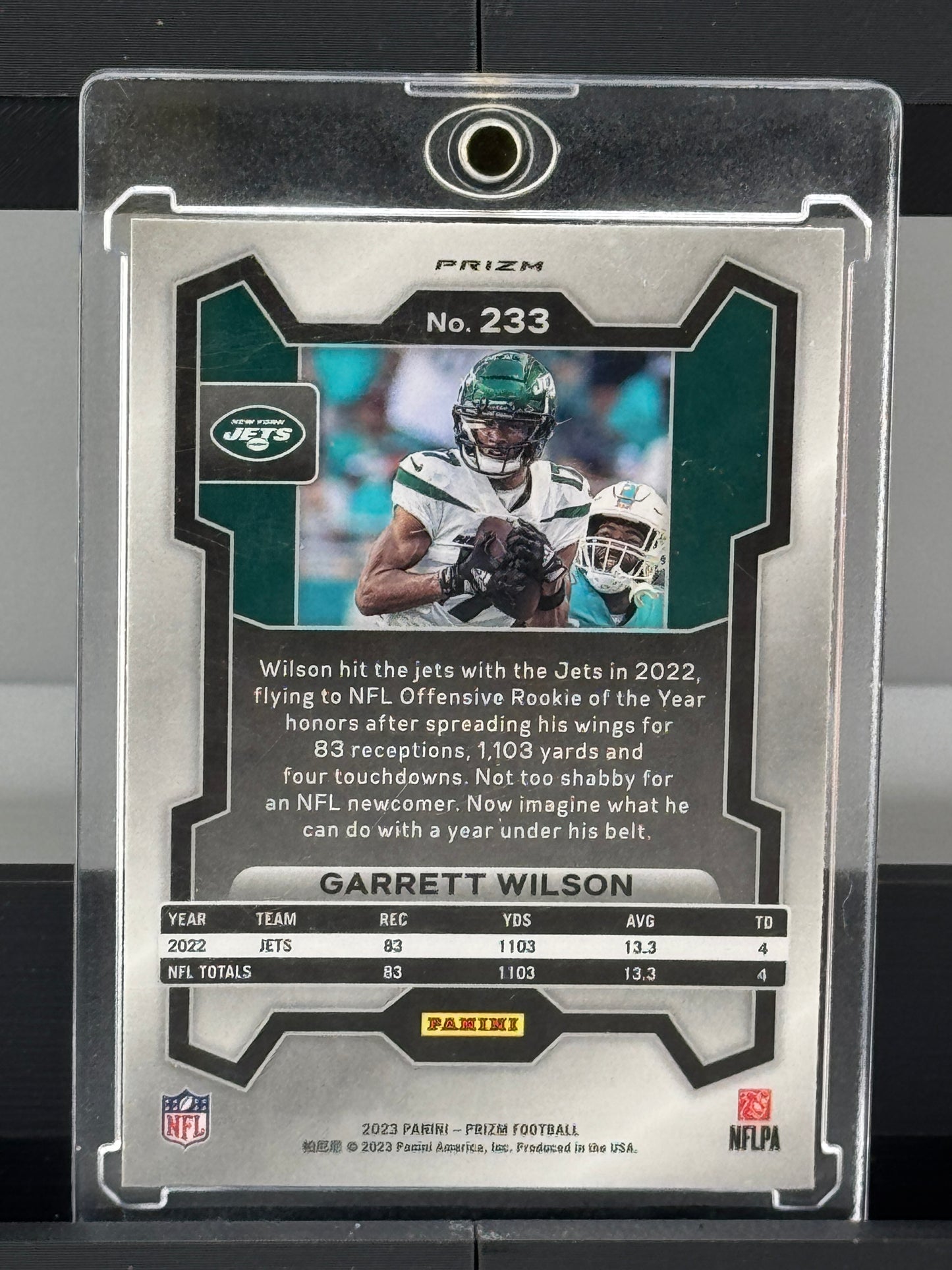 2023 Panini Prizm #233 Garrett Wilson White Black Checkerboard Prizm New York Jets (Copy)