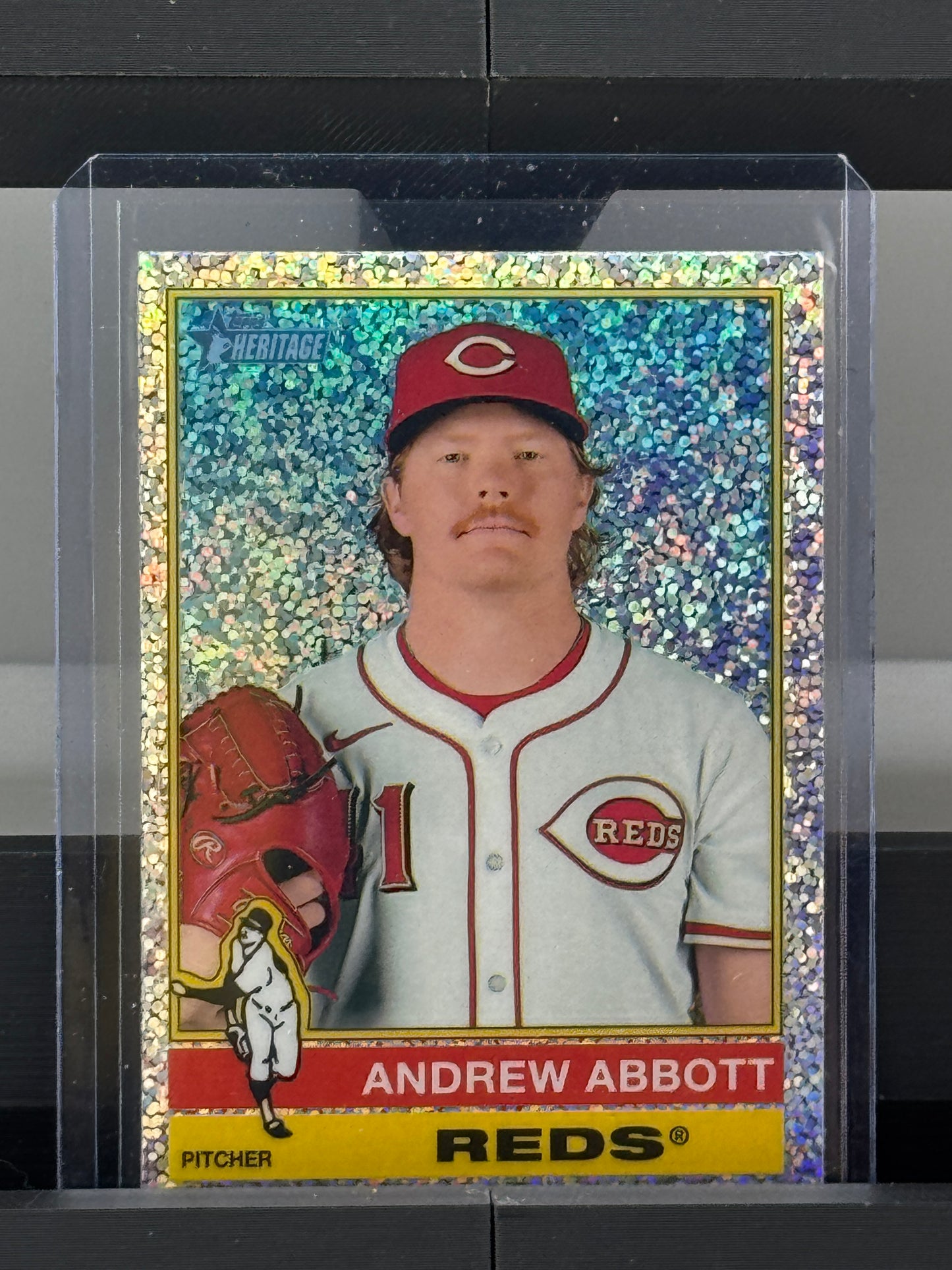 2025 Topps Heritage #469 Andrew Abbott Silver Sparkle RC Cincinnati Reds