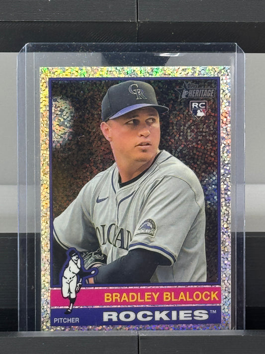 2025 Topps Heritage #351 Bradley Blalock Silver Sparkle RC Colorado Rockies