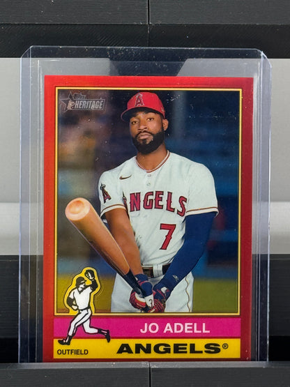 2025 Topps Heritage #434 Joe Adell Red Refractor 3/5 Los Angeles Angels
