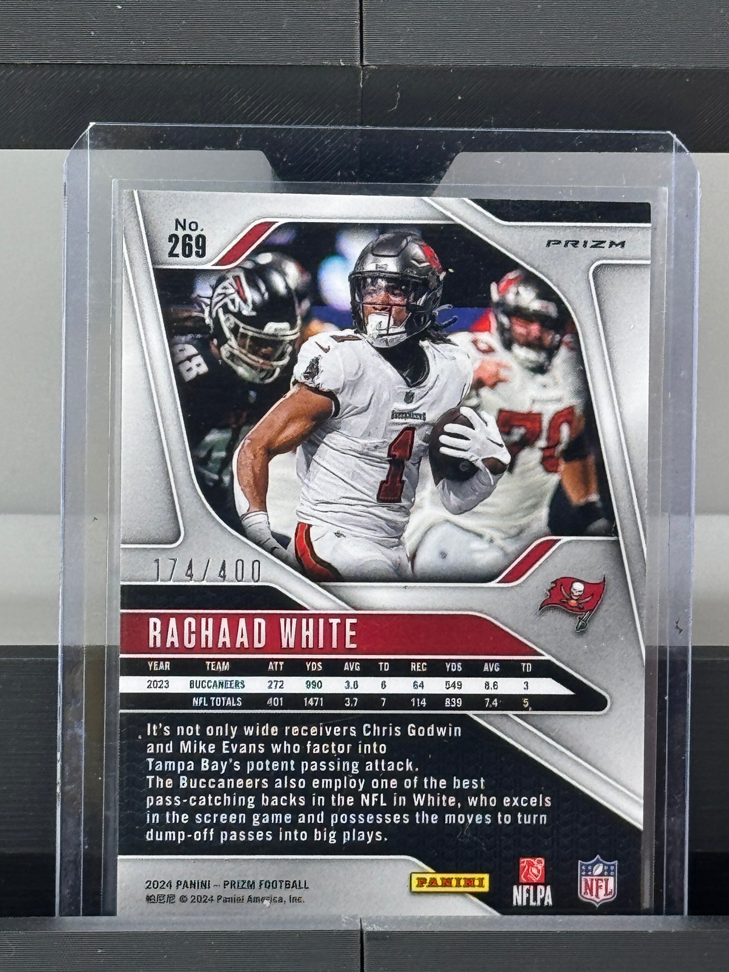 2024 Panini Prizm #269 Rachaad White Silver Pandora RC 174/400 Tampa Bay Buccaneers