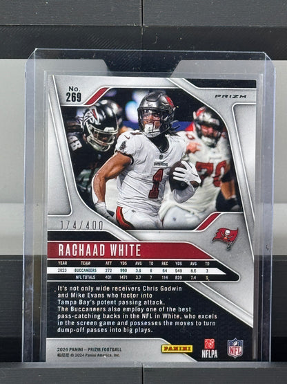 2024 Panini Prizm #269 Rachaad White Silver Pandora RC 174/400 Tampa Bay Buccaneers