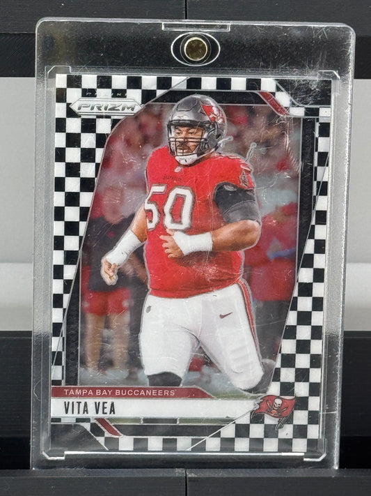 2024 Panini Prizm #273 Vita Vea White Black Checkerboard Prizm Tampa Bay Buccaneers (Copy)