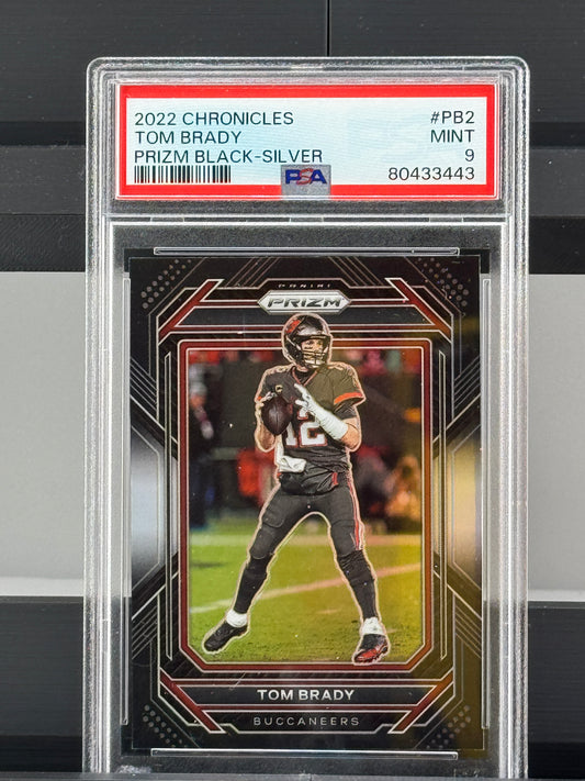 2022 Chronicles #PB-2 Tom Brady Prizm Black Silver PSA 9 Tampa Bay Buccaneers
