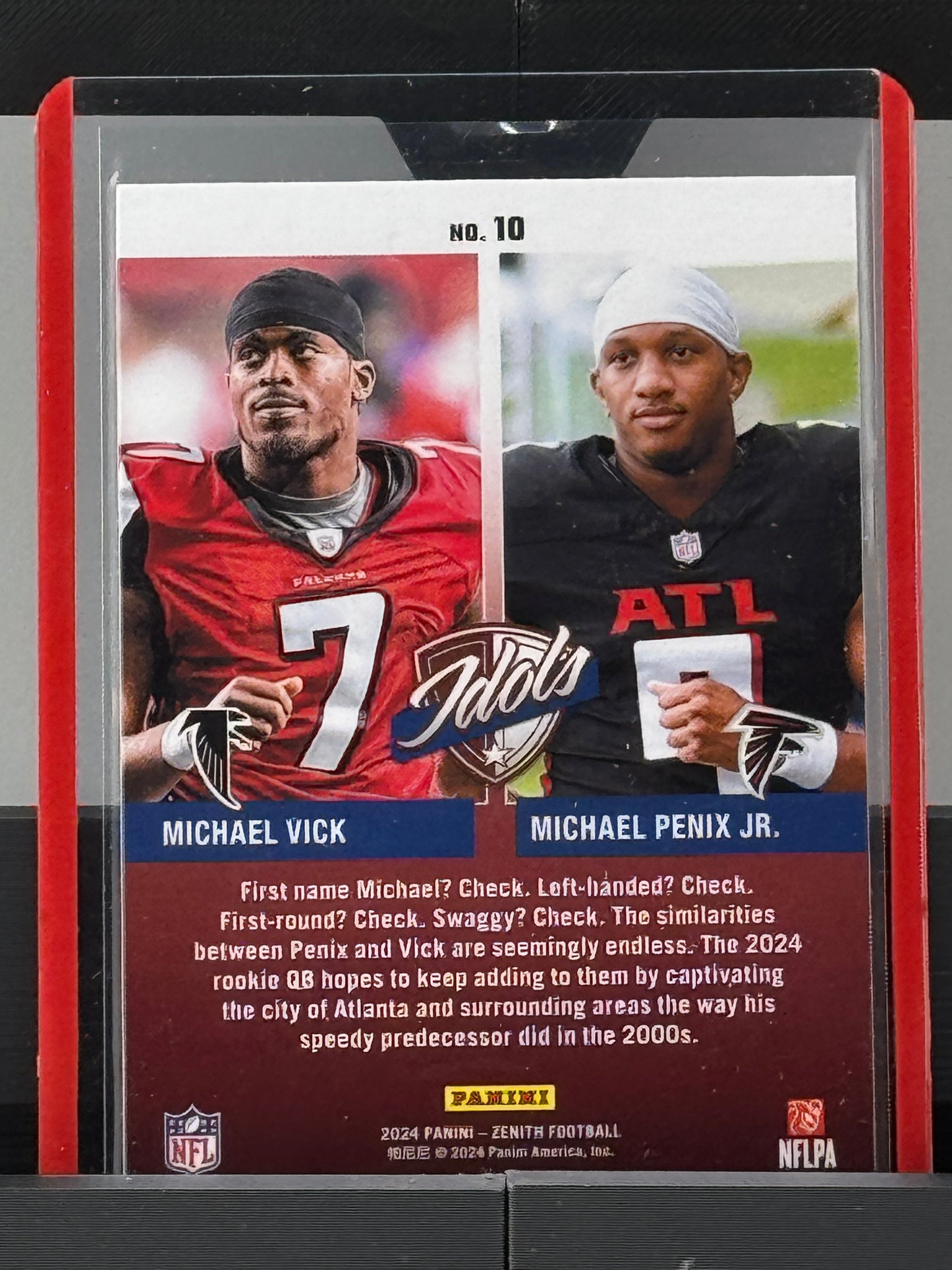 2024 Zenith #10 Michael Penix Jr Michael Vick Idols RC Atlanta Falcons