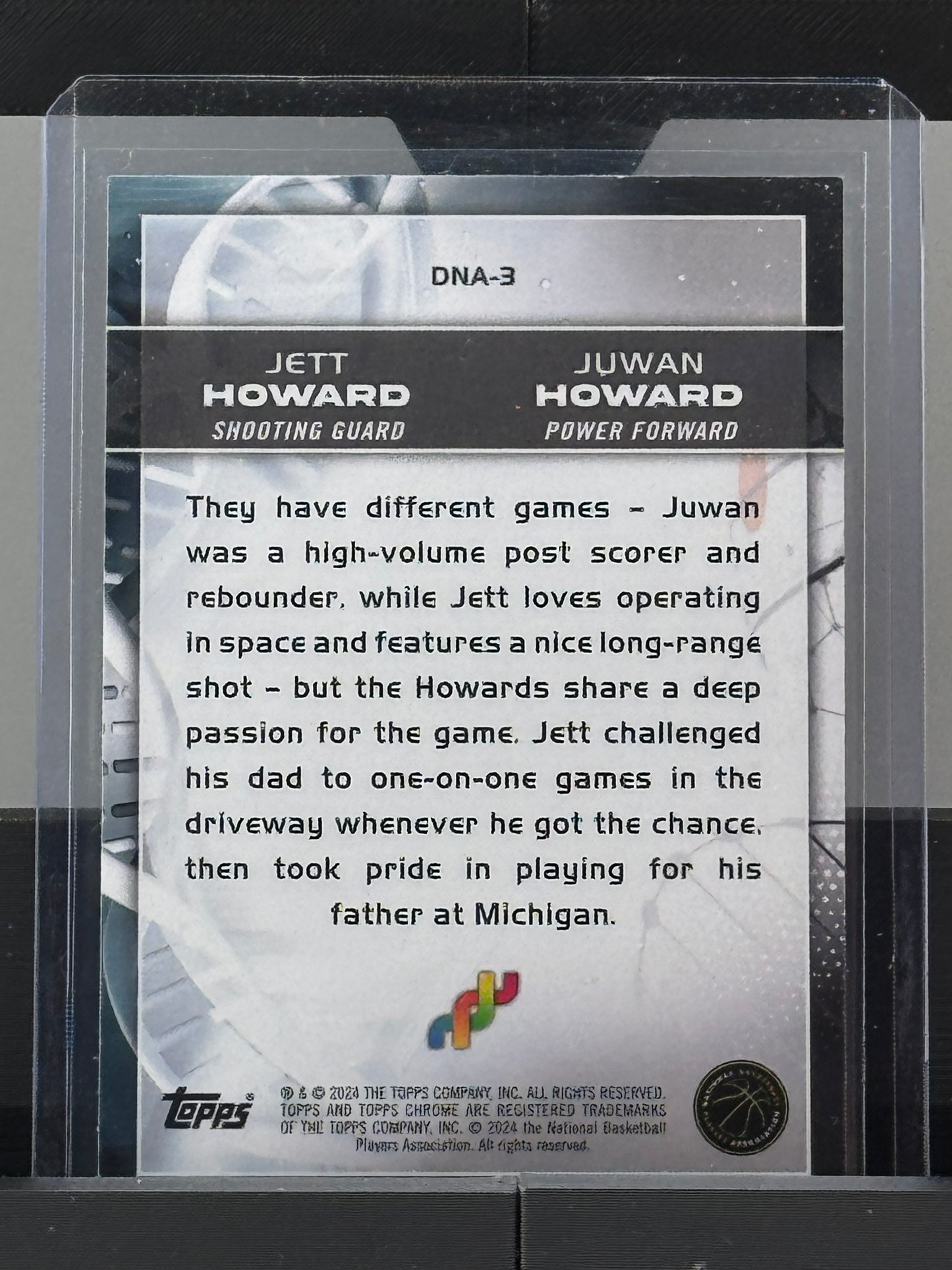2024 Topps Chrome #DNA-3 Jett Howard Juwan Howard RC Orlando Magic