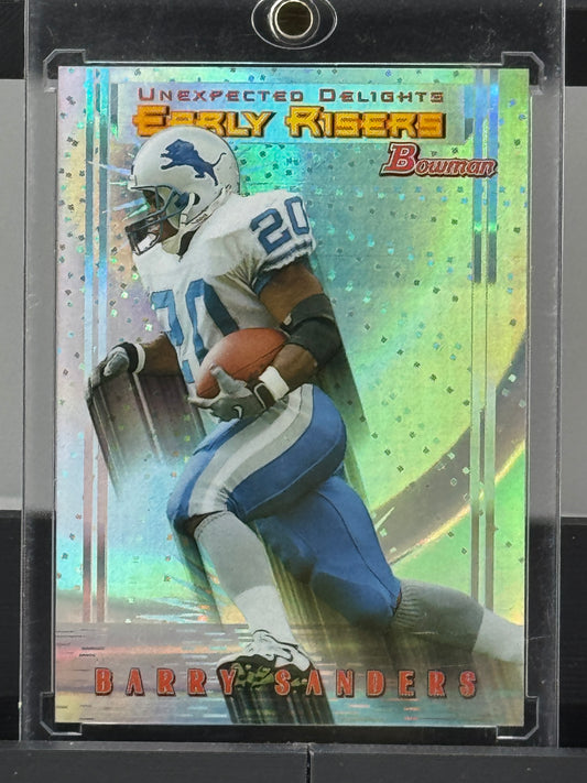 1999 Bowman #U4 Barry Sanders Unexpected Delights Early Risers Detroit Lions