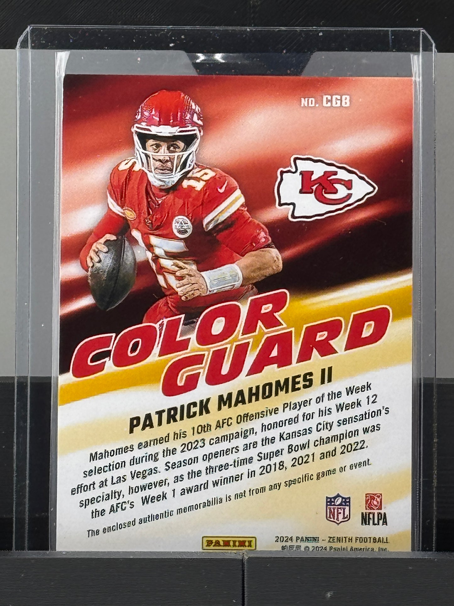 2024 Zenith #CG8 Patrick Mahomes II Color Guard Patch Kansas City Chiefs