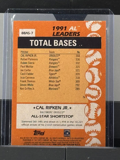 2023 Topps #88AS-7 Cal Ripken Jr 1991 League Leaders Baltimore Orioles