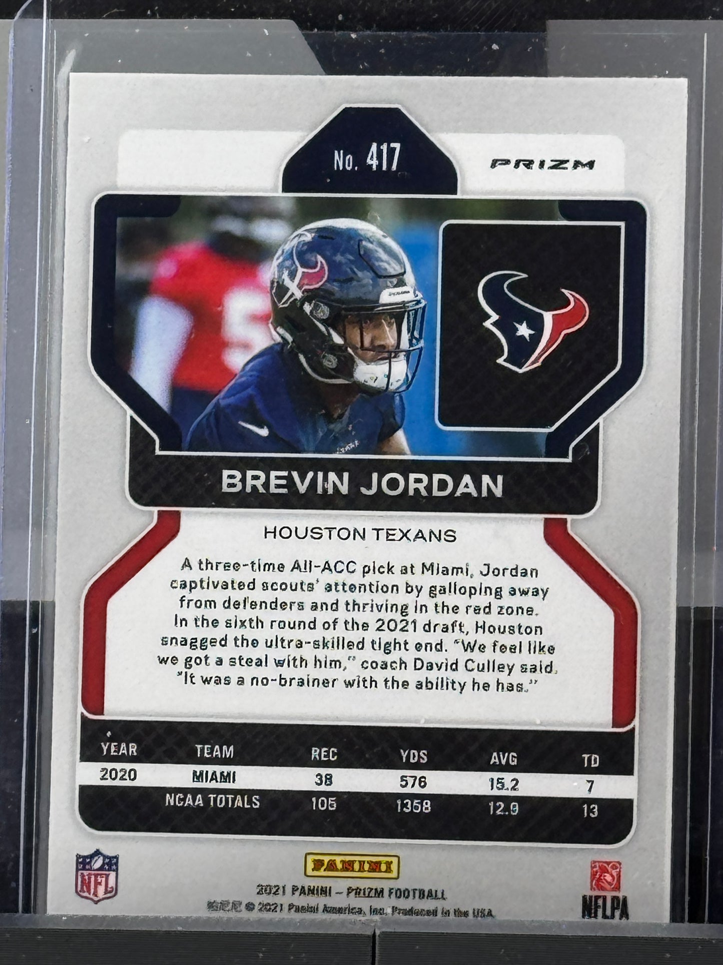 2024 Panini Prizm #417 Brevin Jordan Black White Checkerboard Prizm RC Houston Texans