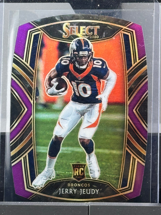 2020 Panini Prizm #256 Jerry Jeudy Club Level Purple Prizm RC Denver Broncos