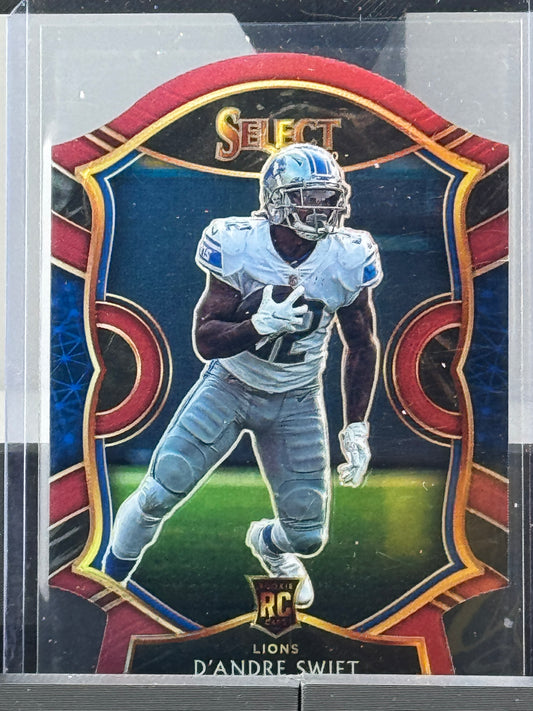 2020 Select #51 Dandre Swift Concourse Red Die Cut Prizm RC Detroit Lions